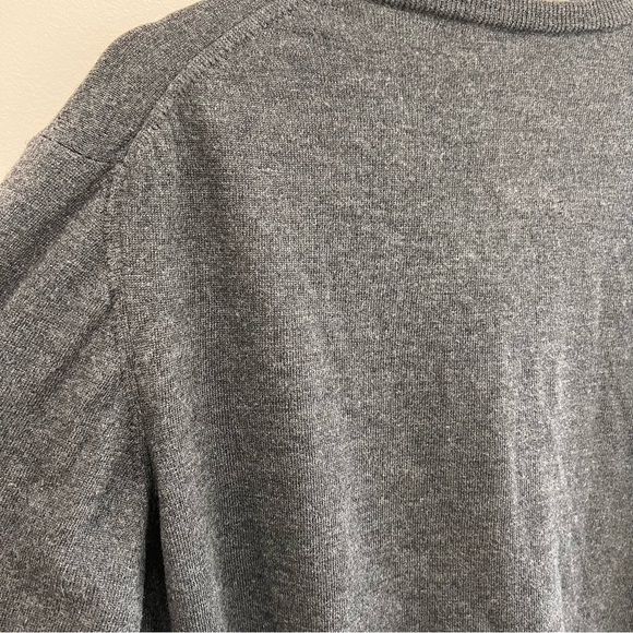 Mario Gilberti Men’s 100% Merino Wool V-Neck Sweater in Gray, Long sleeve, L - Picture 4 of 9